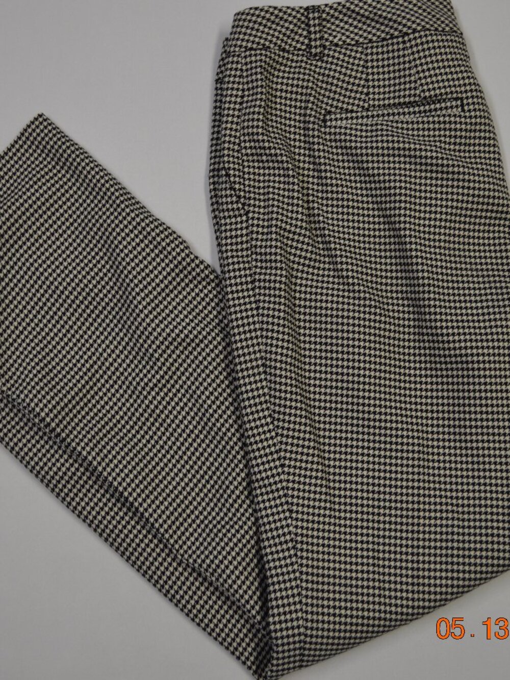 White House Black Market Black White Flare Pants Stretch Women's Size 12